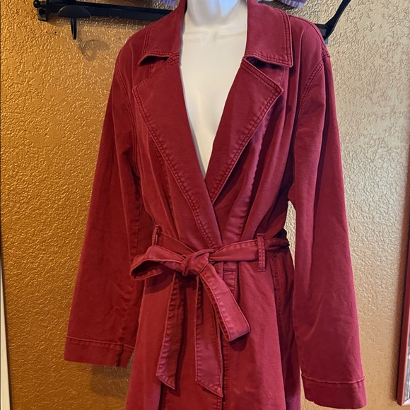 Lane Bryant Women's Red Denim Trench Coat - Picture 14 of 15